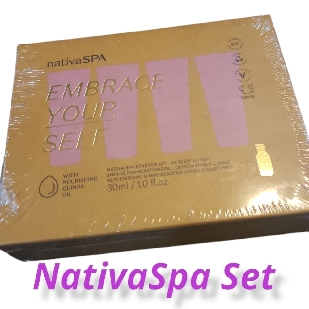 Nativa Spa Starter Kit NIB 4 Body Lotions Natural Vegan Cruelty Free